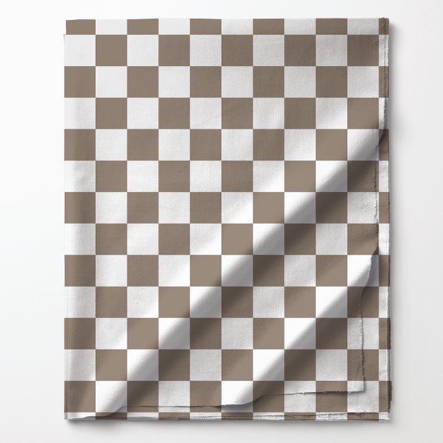 Mocha Brown and White Checkered Pattern Fabric (Creator Uploaded)