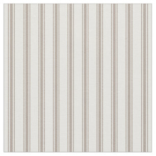 Mocha Brown and White Classic Ticking Stripes Fabric