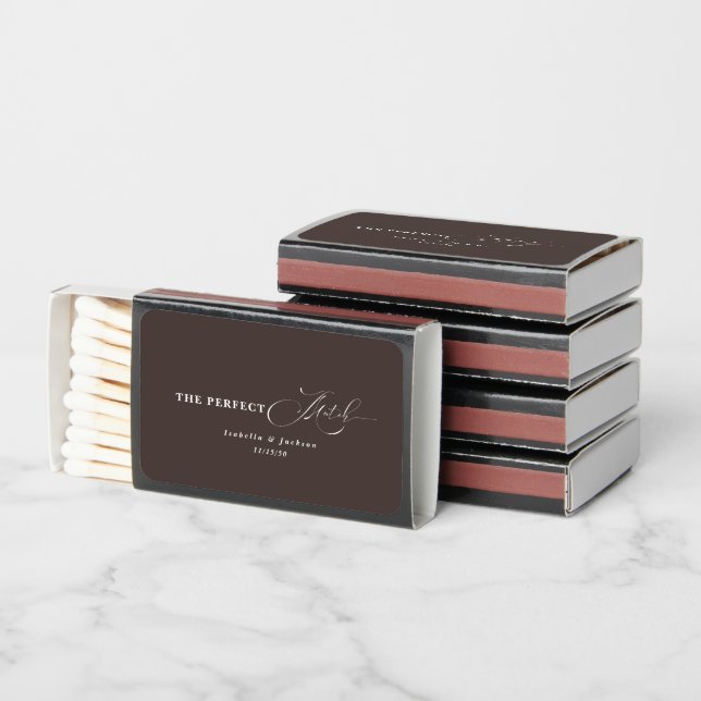 Mocha Brown Chic The Perfect Match Wedding Favor  (Stacked)