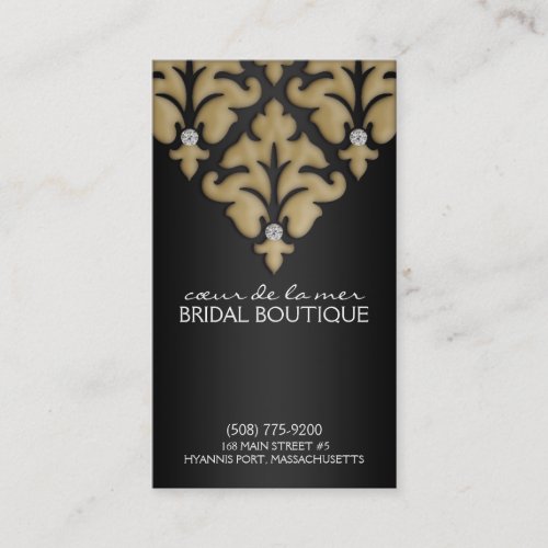Mocha Brown Diamond Damask Appointment Cards Business Card