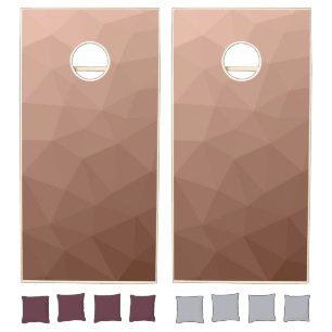 Mocha Brown geometric mesh modern pattern Cornhole Set