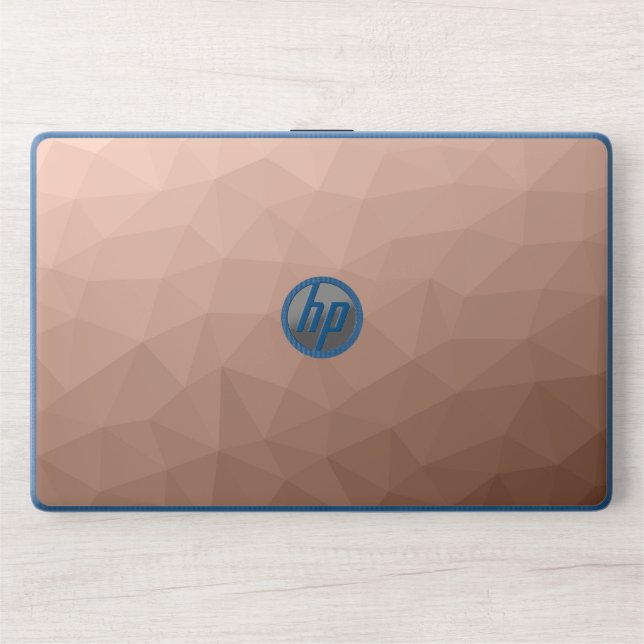 Mocha Brown geometric mesh modern pattern HP Laptop Skin (Front)