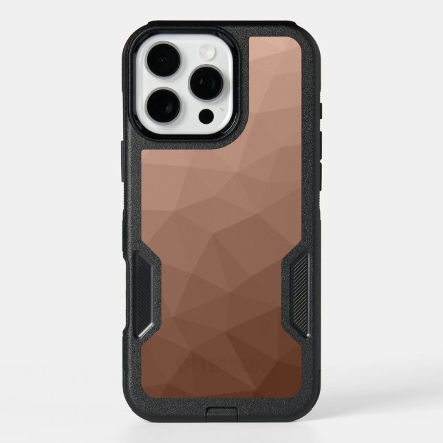 Mocha Brown geometric mesh modern pattern Otterbox iPhone Case (Back)