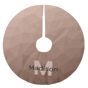 Mocha Brown geometric mesh pattern Monogram Brushed Polyester Tree Skirt