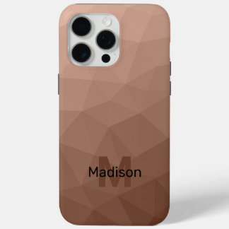 Mocha Brown geometric mesh pattern Monogram iPhone 15 Pro Max Case