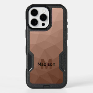 Mocha Brown geometric mesh pattern Monogram iPhone 16 Pro Max Case
