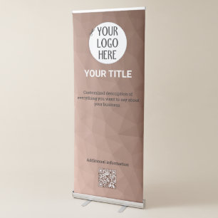 Mocha Brown Gradient geometric mesh Custom logo Retractable Banner