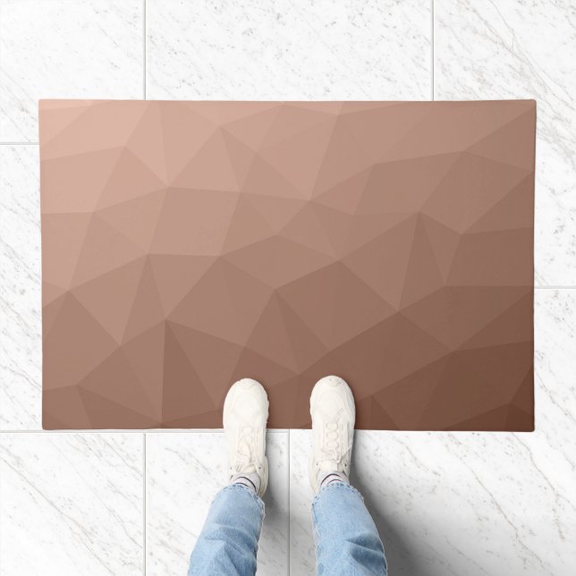 Mocha Brown gradient geometric mesh pattern Doormat (Indoor)