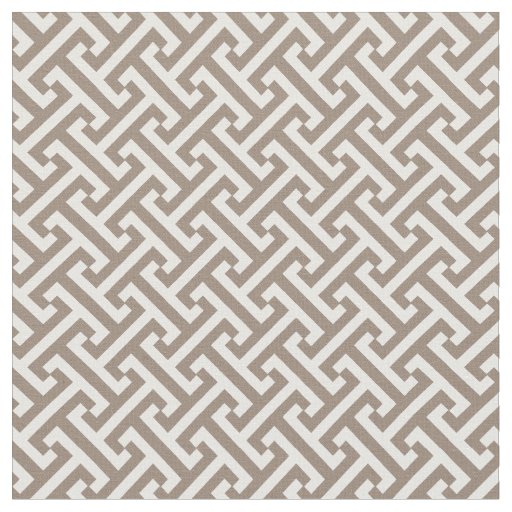 Mocha Brown Greek Key Pattern Fabric