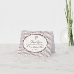 Mocha Brown Harlequin Checkered Thank You Card