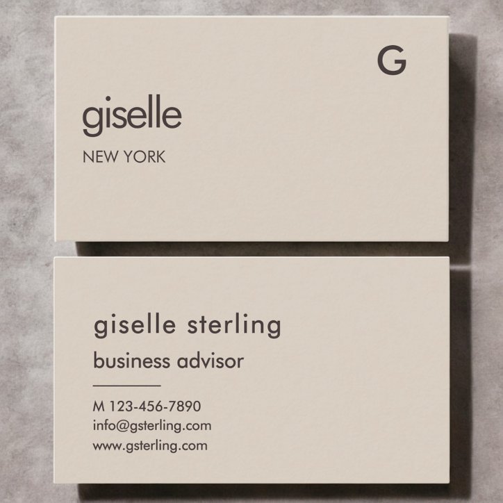 Mocha Brown Luxury Minimalist Monogram Business Card