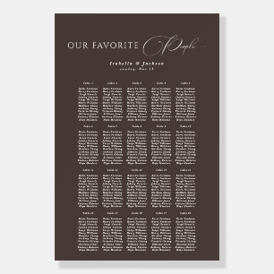 Mocha Brown Minimalist Modern Seating Chart Foam Board