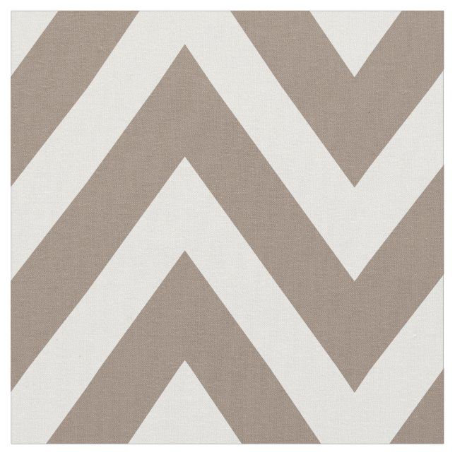 Mocha Brown Modern Chevron Large Scale Fabric (Close Up)