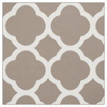 Mocha Brown Modern Quatrefoil Large Scale Fabric
