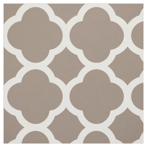 Mocha Brown Modern Quatrefoil Large Scale Fabric