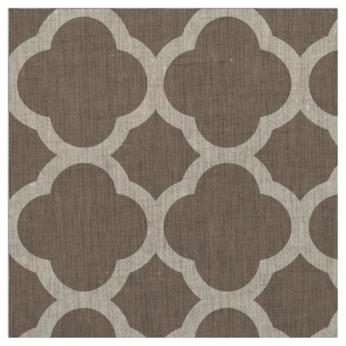 Mocha Brown Modern Quatrefoil Large Scale Fabric