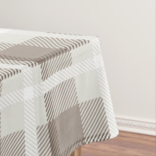 Mocha Brown Moroccan buffalo plaid check Tablecloth