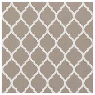 Mocha Brown Moroccan Quatrefoil Fabric