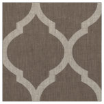 Mocha Brown Moroccan Quatrefoil Large Scale Fabric