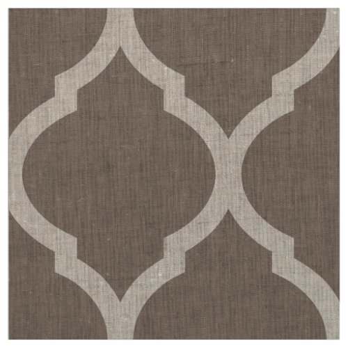 Mocha Brown Moroccan Quatrefoil Large Scale Fabric