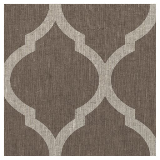 Mocha Brown Moroccan Quatrefoil Large Scale Fabric