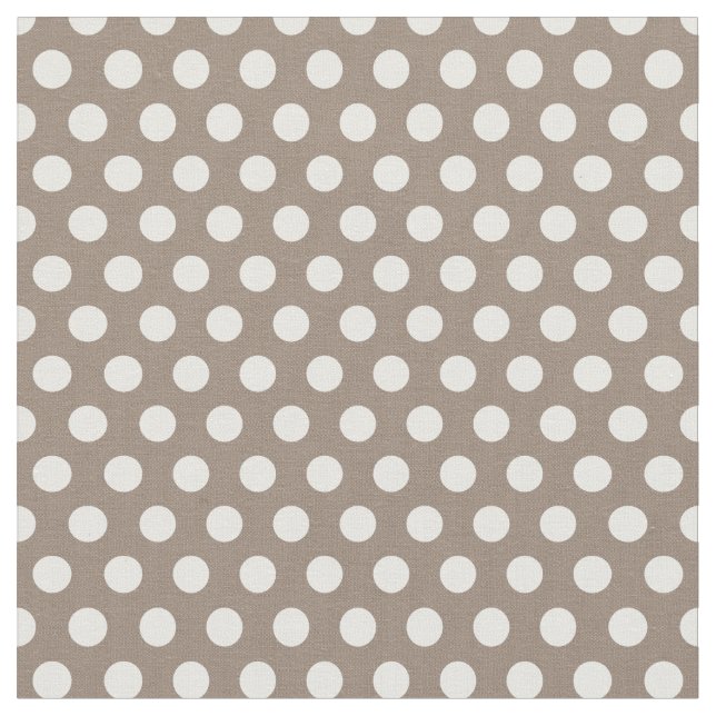 Mocha Brown Polka Dots Fabric (Close Up)