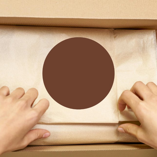 Mocha Brown Solid Color | Classic | Elegant Classic Round Sticker (Creator Uploaded)