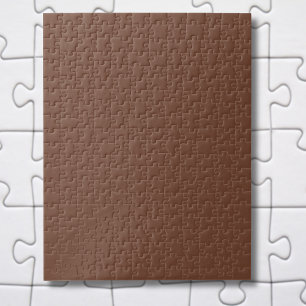 Mocha Brown Solid Color Classic Elegant Jigsaw Puzzle