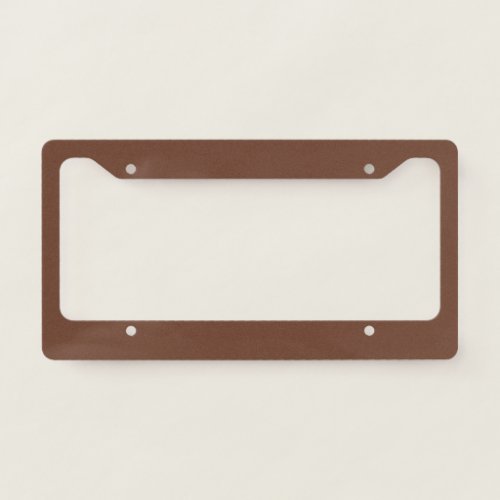 Mocha Brown Solid Color  Classic  Elegant License Plate Frame