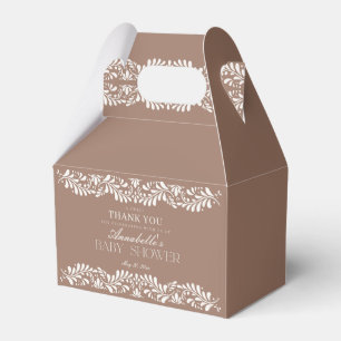 Mocha Brown Talavera Fiesta Baby Shower Dessert Favor Boxes