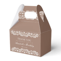 Mocha Brown Talavera Fiesta Birthday Dessert Favor Boxes