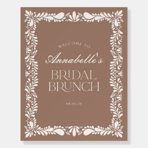 Mocha Brown Talavera Fiesta Bridal Brunch Welcome Foam Board