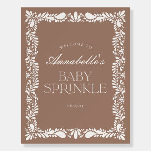 Mocha Brown Talavera Tile Baby Sprinkle Welcome Foam Board