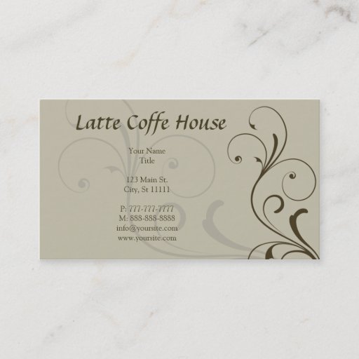 Customizable Mocha Business Card