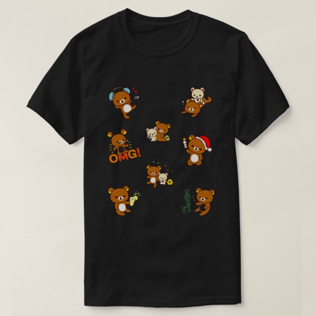 mocha cat and cute milk - bears T-Shirt (Design Front)
