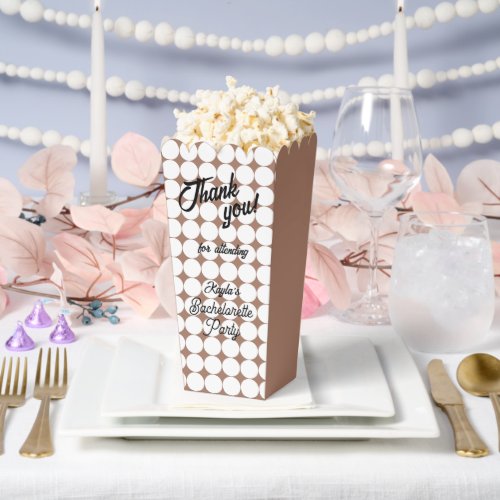 Mocha Circle Pattern Bachelorette Party Favor Boxes