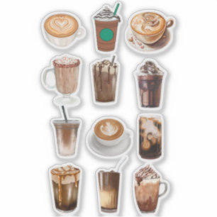 Mocha Coffee Collage Sticker