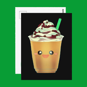 Mocha Coffee Iced Blended Drink Postcard