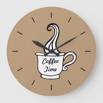 Mocha Coffee Wall Clock by suncookiez at Zazzle