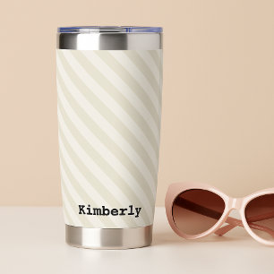 Mocha Cream Stripe Bridesmaid Insulated Tumbler