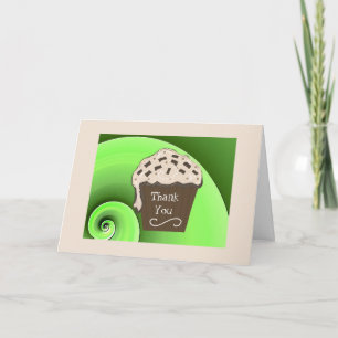 Mocha Cupcake Thank You Card