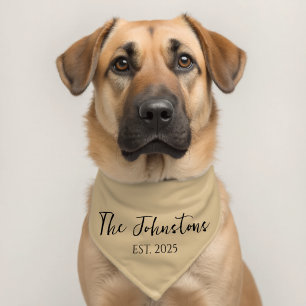 Mocha Elegant Custom Wedding  Pet Bandana Collar