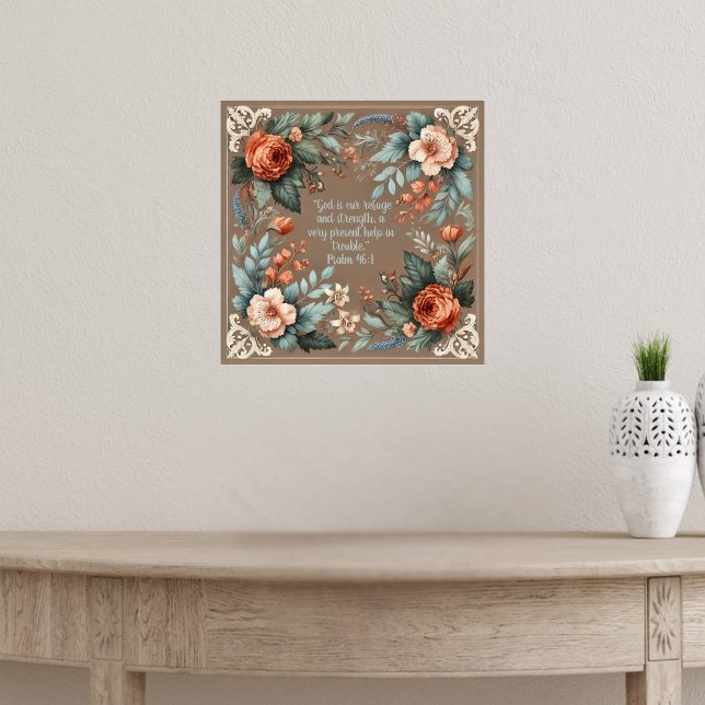 Mocha Floral Bible Verse Customizable Poster (Creator Uploaded)