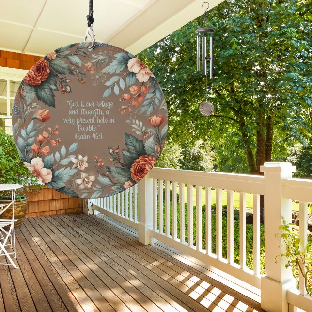 Mocha Floral Bible Verse Customizable Wind Chime (Creator Uploaded)