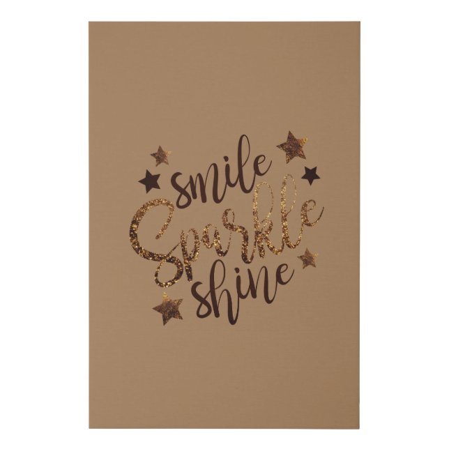 Mocha Glitter, Sparkle, Shine Faux Canvas Print (Front)