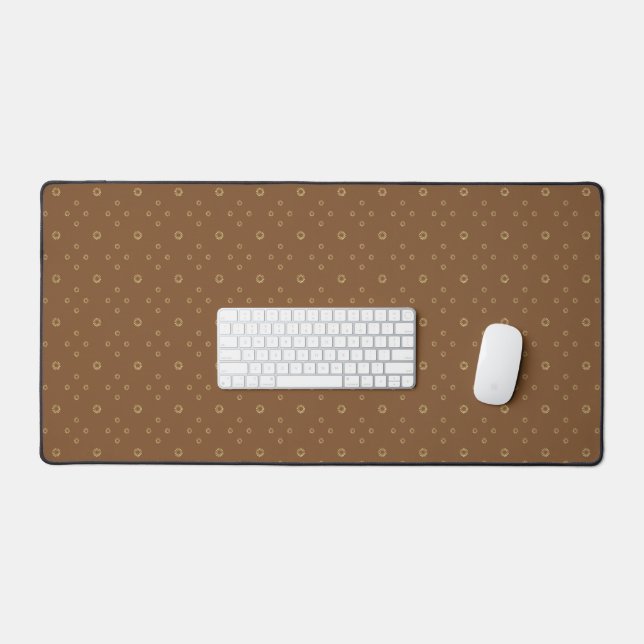 Mocha | Golden Zinnia Sun Desk Mat (Keyboard & Mouse)