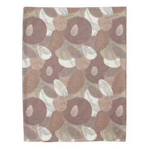  Mocha Hibiscus Botanical Harmony Twin Size Duvet Cover