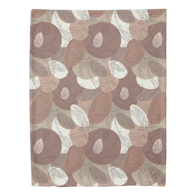  Mocha Hibiscus Botanical Harmony Twin Size Duvet Cover (Front)