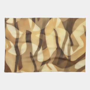 Mocha Latte Brown Abstract Artsy Towel
