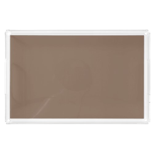 Mocha Latte Brown Earthy Neutral Solid Color Acrylic Tray